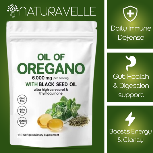 NaturaVelle™ Oil of Oregano Soft Capsules with Black Seed Oil (180 Softgels) - 67% OFF LIMITED TIME OFFER