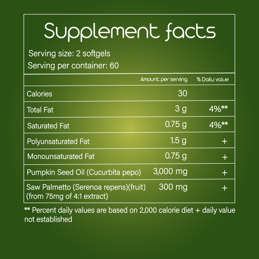 NaturaVelle™ Men's Vitality: Pumpkin Seed & Saw Palmetto (180 Softgels)