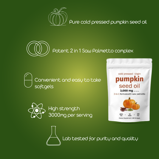 NaturaVelle™ Men's Vitality: Pumpkin Seed & Saw Palmetto (180 Softgels)